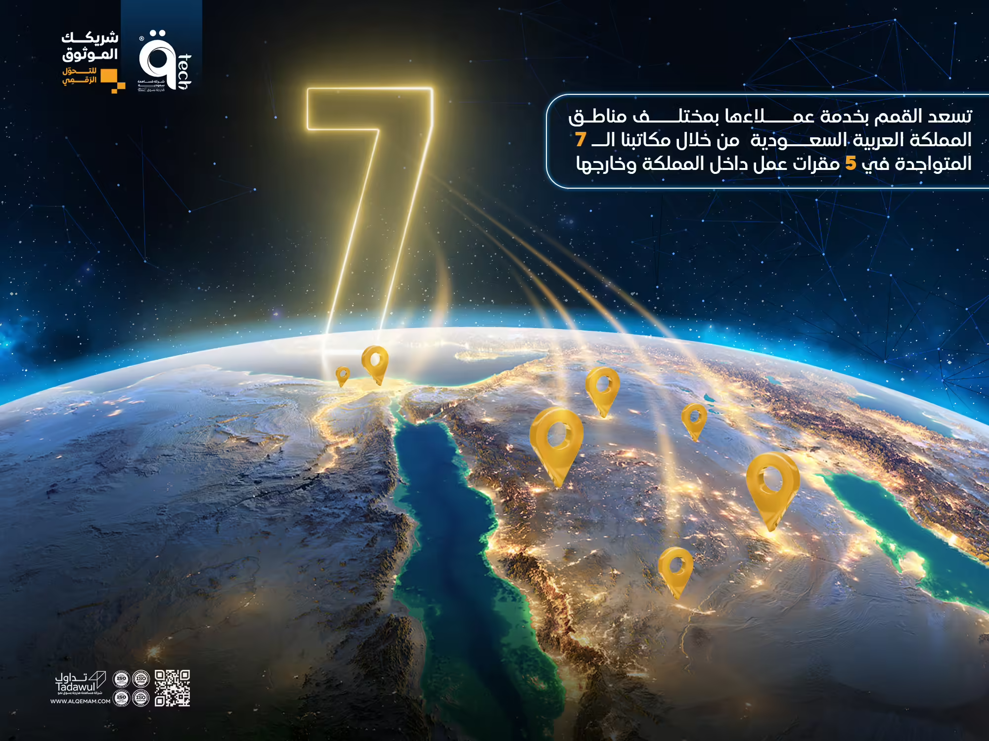 نسعد بخدمة عملاءنا بمختلف مناطق المملكة العربية السعودية من خلال مكاتبنا الـ 7 المتواجدة داخل المملكة وخارجها