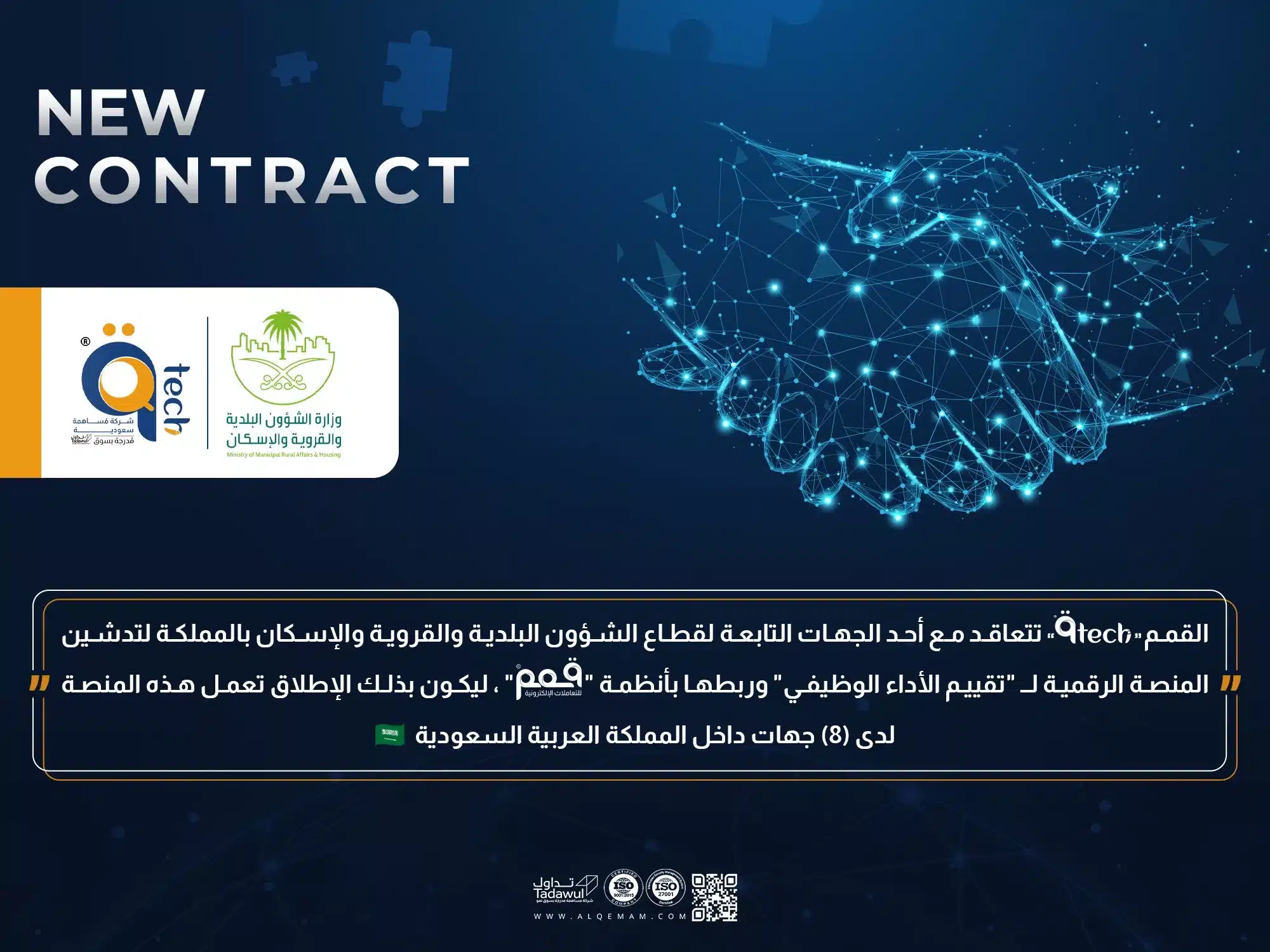 تدشين المنصة الرقمية لـ "تقييم الأداء الوظيفي" لدى أحد الجهات التابعة لقطاع الشؤون البلدية والقروية والإسكان - إطلاق رقم 8